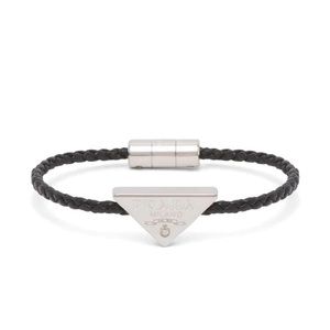 Prada Triangle Logo Woven Bracelet Size S